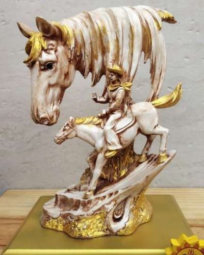 Resin White Horse Home Decor Statue, Packaging Type : Box