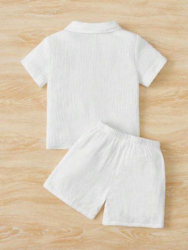 Baby Boy Plain Shirt & Shorts Set