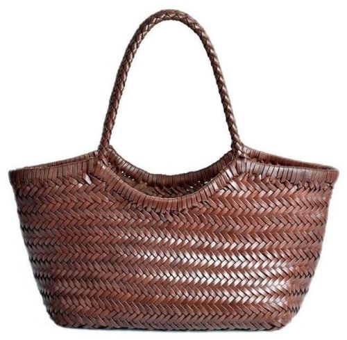 Plain Stysion Female Handmade Leather Woven Bags Customization