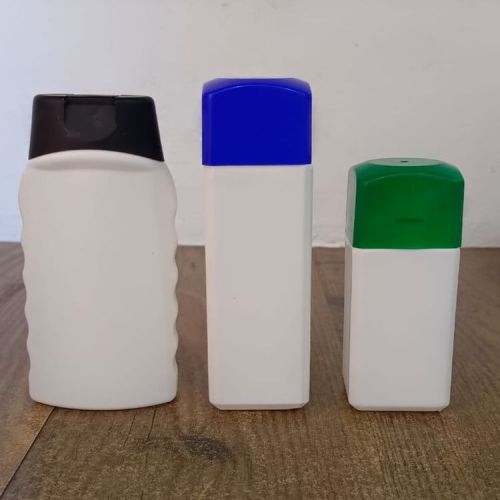 Plain Plastic Powder Bottles, Color : White