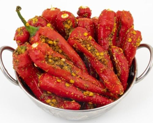 Chilli Pickle, Color : Red, Packaging Type : Glass Jar