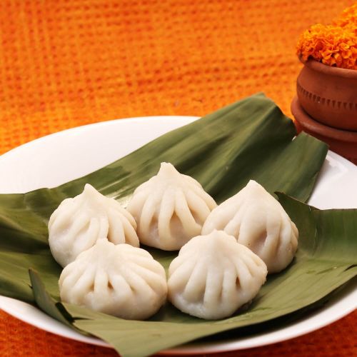 Rice Flour Sweet Traditional Modak, Shape : Dome-shaped