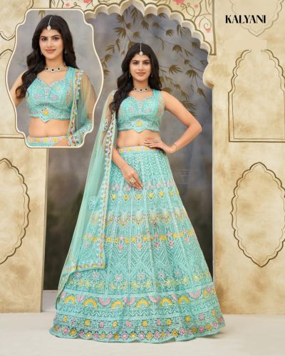Classic Stone Embroidered Gorgette Net Choli Set