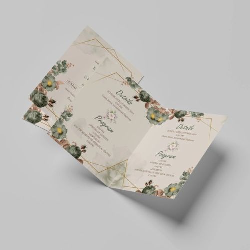 Paper Wedding & Invitation Cards 5 × 8 Inches 8 × 11 Inches