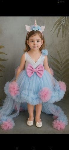 Round Neck Cotton Party Wear Frock with Premium Fabric