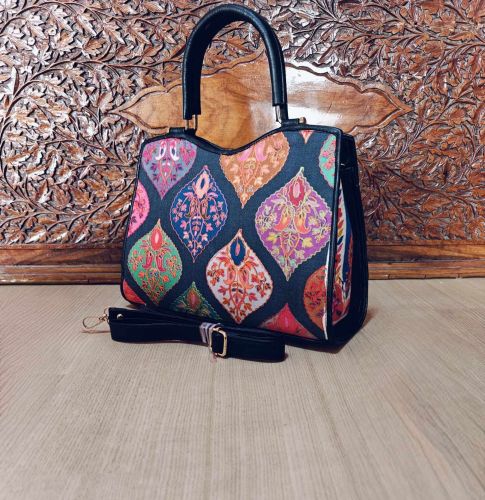 Kashmiri Crewel Embroidery Handbag, Color : Multi Color