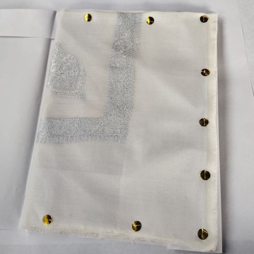 Super Turma Kashmiri Handmade Scarf, Color : White 9 Base )