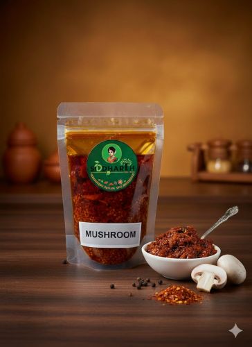 Turmeric Powder Mushroom Pickle, Packaging Type : Pouch