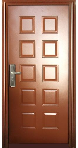 Dark Brown Rectangular WPC Door With Frame