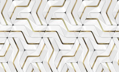 SD-1510 White and Golden Digital UV PVC Marble Sheet