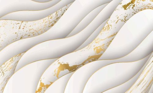 SD-1523 Digital Golden and White UV PVC Marble Sheet
