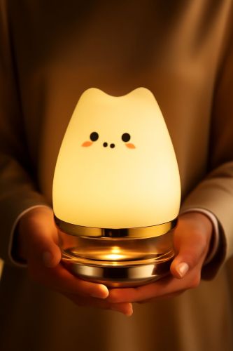 Cat Rechargeable LED Night Lamp, Color : Multicolor for Decoration