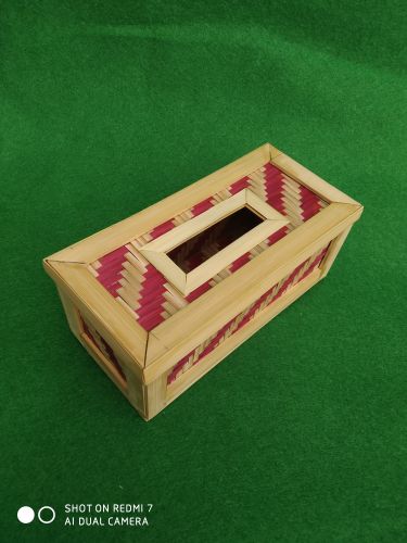 Bammade Bamboo Tissue Napkin Box, Color : Red, Natural