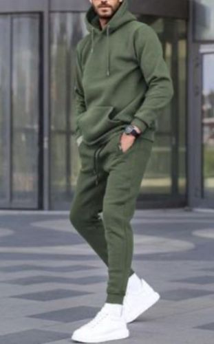 Cotton Woollen Plain Track Suits Tracksuit Set