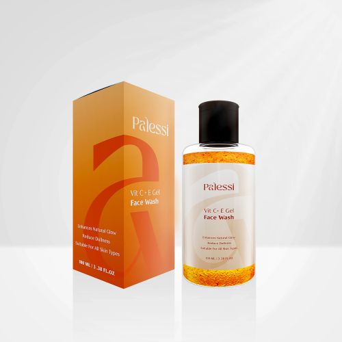 Palessi VIT C+ E Gel Face Wash, Color : Orange, Gender : Men, Women