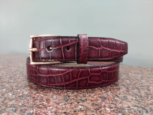 Polished Printed Gents Belts, Color : Brown