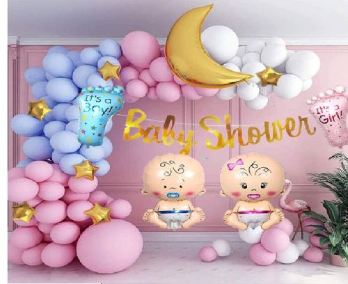 Baby Shower Decorations, Color : Pink Blue
