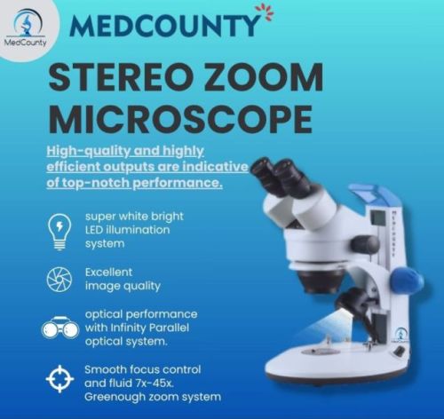 Electricity Stereo Zoom Microscope, Brand Name : Medcounty