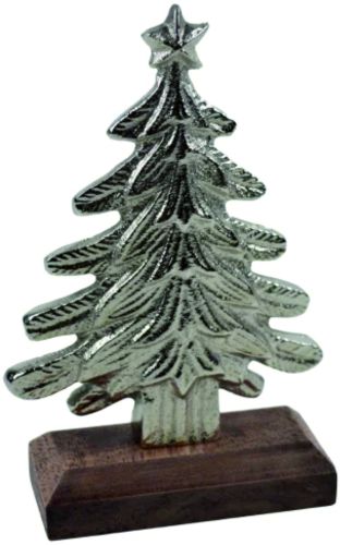 Metallic Christmas Tree Duo with Curved & Zigzag Silhouettes