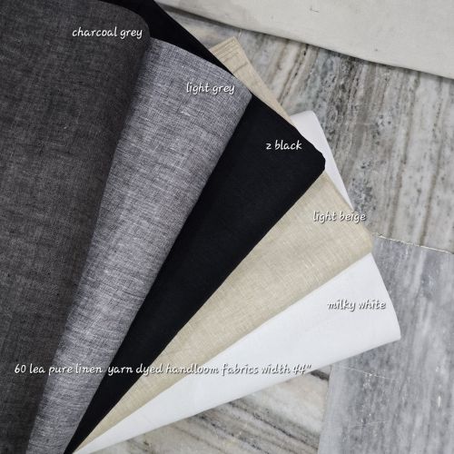 Plain Pure Linen Handloom Fabric, Width : 44