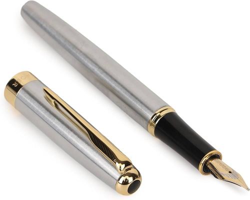 Plastic Fountain Pen, Color : Grey Golden, Packaging Type : Box