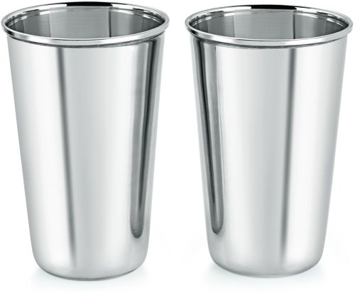 Mirro Finish Stainless Steel Ice Plain Glass, Color : Silver