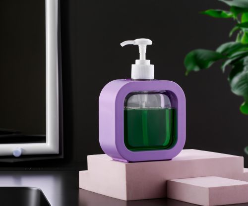 Plastic Purple Liquid Soap Dispenser, Capacity : 300ml
