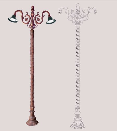 Coated Cast Iron Decorative Light Pole, Brand Name : Flame Techno