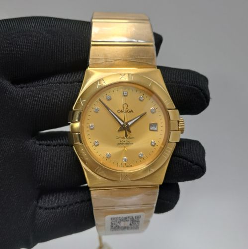 Omega Constellation Co Axial Full Gold Edition Diamond Marker Swiss Automatic Watch