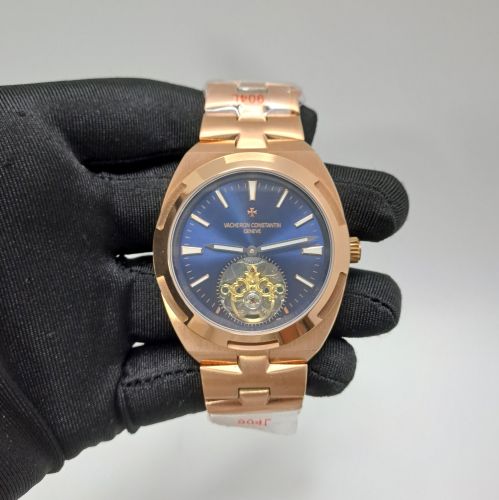 Vacheron Constantin Overseas Tourbillon Rose Gold Blue Dial Swiss Automatic Watch