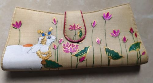 Cotton Silk Hand Clutch, Color : Multi Color