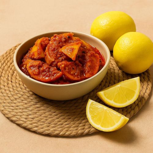 Lemon Pickle, Color : Yellow, Main Ingredient : Salt, Spices