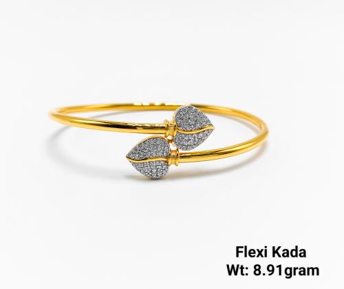 Polished 22KT New Design Gold Flexi Kada, Brand Name : Sunbera