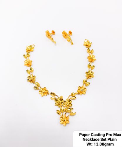 22KT New Design Gold Paper Casting PRO Max Necklace Set Plain