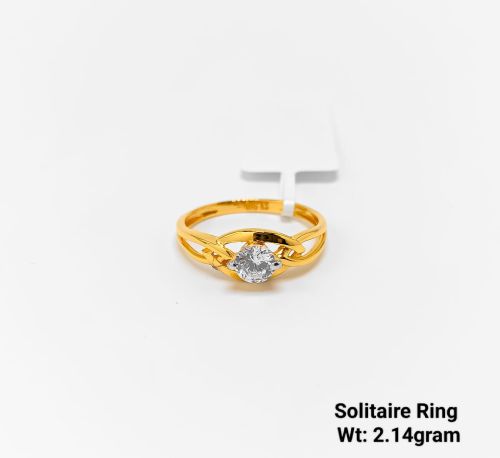 Polished 22KT New Design Gold Solitaire Ring, Brand Name : Sunbera