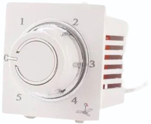 White Metal 5 Step Silver Fan Regulator, Shape : Square