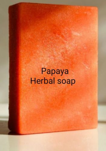 Coconut Oil Papaya Herbal Soap, Color : Orange
