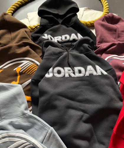 Cotton-blend Fabric Full Sleeve Printed Hoodie for Men