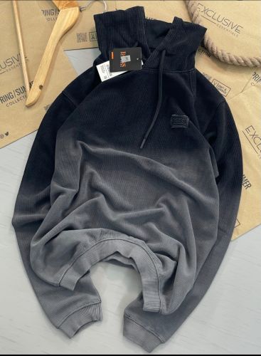 Premium Cotton Men Dual Tone Hoodies, Color : Dark Light Grey