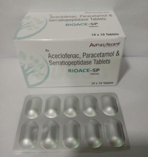 Rioace SP Aceclofenac Paracetamol Seratiopeptidase Tablet