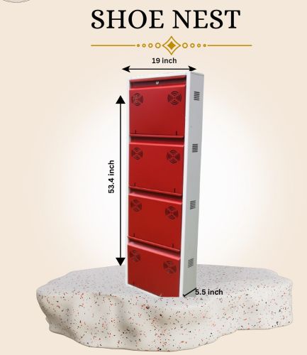 ‎mild Steel Shoenest 4x2 Inch Wall-Mounted Metal Shoe Rack