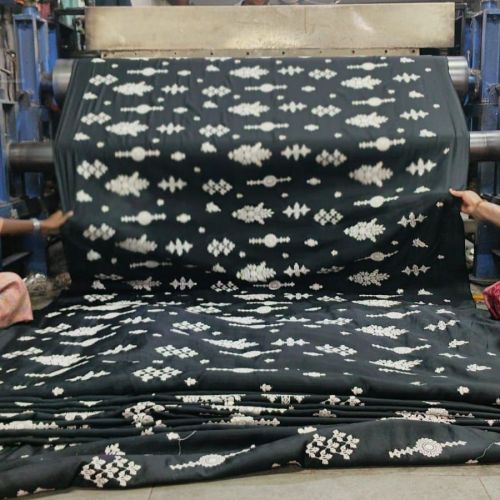 Embroidered Cotton Polyester All Over Butta Fabric for Textile Industry