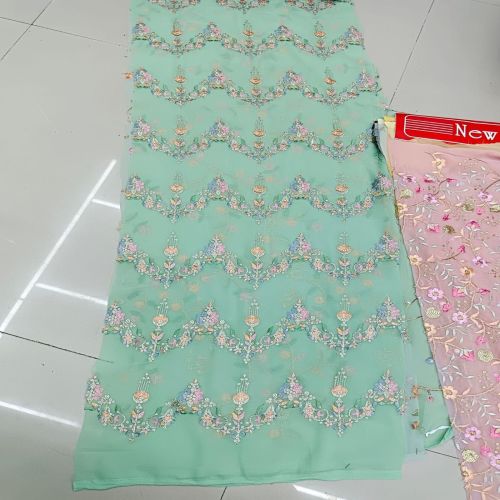Cotton Heavy Embroidered Fabric for Textile Industry