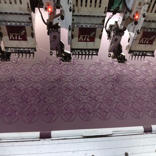 Cotton Polyester Paratha Embroidered Fabric, Width : 40-50 Inch