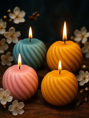 Plain Glossy Twist Glow Scented Candle, Color : Multicolor