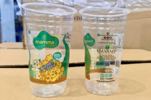 Printed 600ml Polypropylene Popcorn Disposable Glass