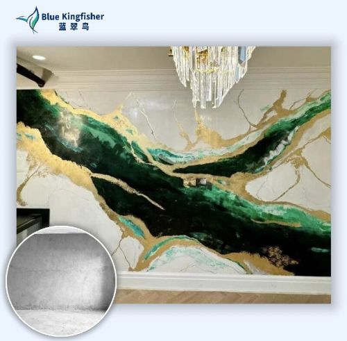 Blue Kingfisher high-end Venetian Plaster, Form : Paste-like coating