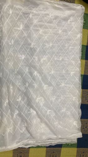 Ladies Floral Embroidered Chiffon Dupatta, Color : White