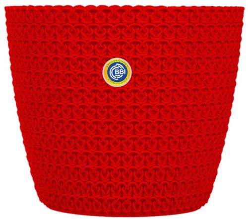 Designer Round Red Plastic Planter, Brand Name : Bbi for Indoor/outdoor