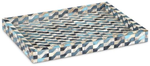 Decorative Bone & Horn Tray Coastal Contemporary Accent